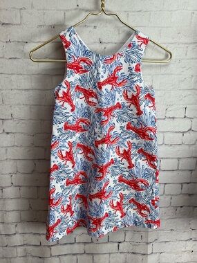 Tommy Bahama size 7 girls red white and blue sleeveless shift dress